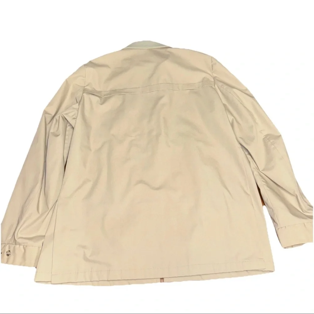 VTG 60s 70s Lakeland Elongated Zip Up Jacket Adult 46 Long Beige Lightweight